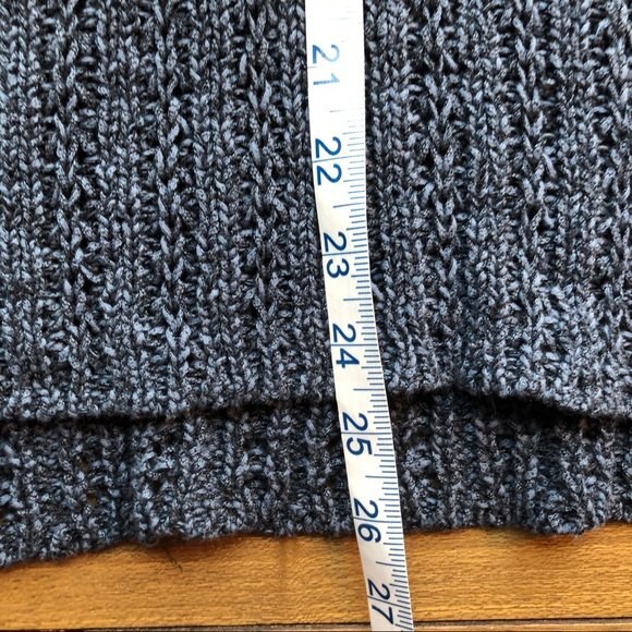 J. Jill Sweater Womens Large Blue Open Knit Marled Long Sleeve Scoop Neck - Picture 5 of 8